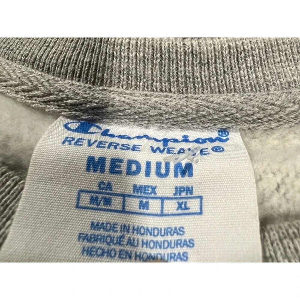 Champion Sweater Adult Medium Gray Reverse Weave Crewneck Sweatshirt Men's